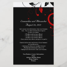 Black and White with Red Reverse Swirl Full Color Flyer