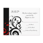 Black and White with Red Reverse Swirl Post Card