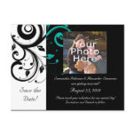 Black and White with Teal Reverse Swirl postcards