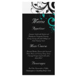 Black and White with Teal Reverse Swirl Customized Rack Card