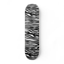 Black and White Zebra Animal Print Skateboard