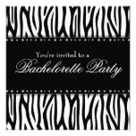 Black and White Zebra Diamonds Bachelorette Party Personalized Announcements