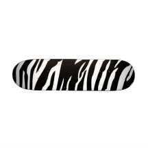 Black and White Zebra Print Animal Mini Skateboard