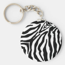 Black and White Zebra Print Key Chains