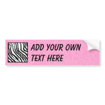 Black and White Zebra Print Pattern. Bumper Sticker