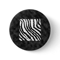 Black and White Zebra Print Pattern. Pinback Buttons