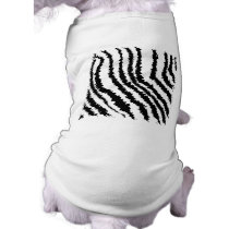 Black and White Zebra Print Pattern. Pet Tee
