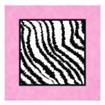 Black and White Zebra Print Pattern. Custom Invites