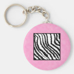 Black and White Zebra Print Pattern. Key Chains