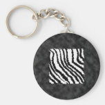 Black and White Zebra Print Pattern. Key Chains