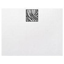 Black and White Zebra Print Pattern. Personalized Letterhead