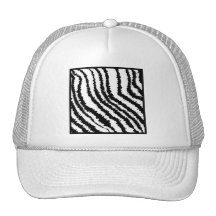 Black and White Zebra Print Pattern. Mesh Hats