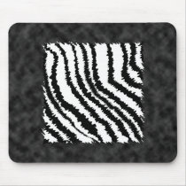 Black and White Zebra Print Pattern. Mousepads