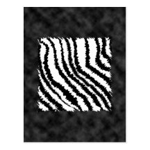 Black and White Zebra Print Pattern. Post Cards