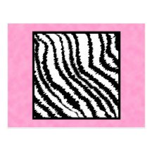 Black and White Zebra Print Pattern. Post Cards