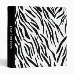 Black and White Zebra Stripe 3 Ring Binder
