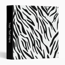 Black and White Zebra Stripe 3 Ring Binder