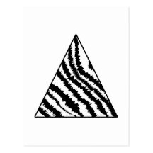 Black and White Zebra Stripe Triangle. Monochrome. Postcards