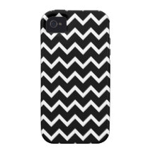 Black and White Zig Zag Pattern. Vibe iPhone 4 Cases