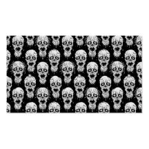 Black and White Zombie Apocalypse Pattern Business Cards