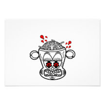 Black and white zombie monkey custom invites