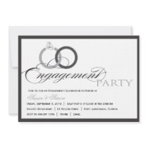 Black and WhitemScript Engagement Party Invitation