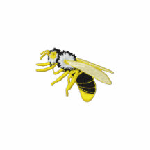 Black and yellow bee wasp embroidered men's shirt
