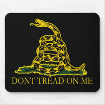 Black and Yellow Gadsden Flag, Don't Tread on Me! Mousepad