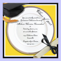 Black and Yellow Graduation Party Invitations invitations