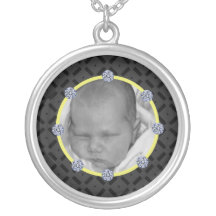 Black and Yellow Photo Necklace