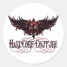 Black Angel Wings With Red Rose Sticker