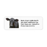 Black Angus Cattle Farm or Ranch Sticker Return Address Label