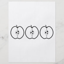 Black Apple Line Illustration. Personalized Flyer