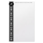 Black Arabesque Monogram Stationery