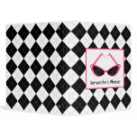 Black Argyle With Retro Pink Sunglasses binders