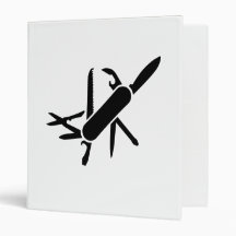 Black Army knife 3 Ring Binders