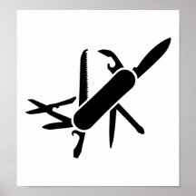 Black Army knife Print