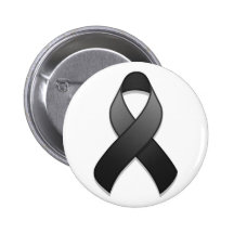 Black Awareness Ribbon Button