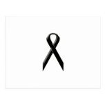 Black awareness ribbon postcard