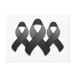 Black Awareness Ribbon Trio Postcard