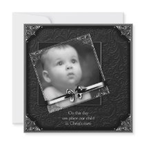 Black Baby Boy Photo Christening Personalized Announcement