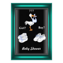 Black  Baby Shower Party Custom Invitation