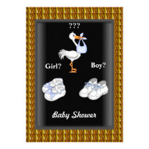 Black  Baby Shower Party Personalized Invitations