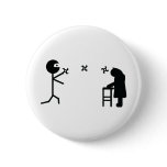 black bad ninja fighting granny buttons
