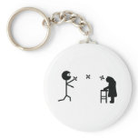 black bad ninja fighting granny keychains