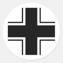 Black Balkan cross of Luftwaffe Round Sticker