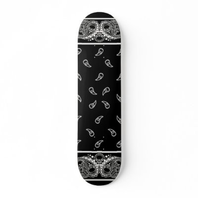 Black Bandana Skateboard by CreamOfTheCrop