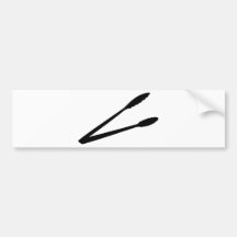 black barbecue tongs icon bumper sticker