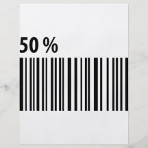 black barcode 50 per cent icon flyers