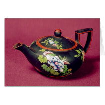 Black basalt Wedgwood teapot cards